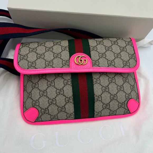 Women's Gucci OPHIDIA GG supreme belt bag size 80 cm adjustable NWT - Picture 6 of 13